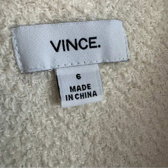 Vince Boucle Texture Drape  Front Cardigan Sweater Jacket Size 6 Boho Minimalist - Picture 7 of 10